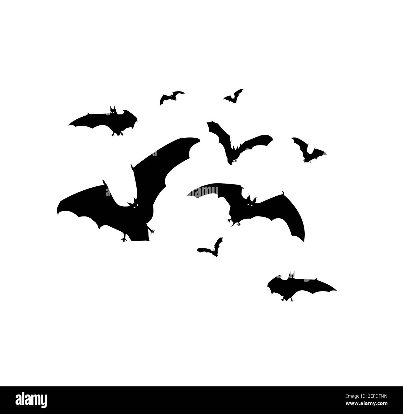 Des chauves-souris volent autour d'une simple illustration vectorielle d'arrière-plan Illustration de Vecteur