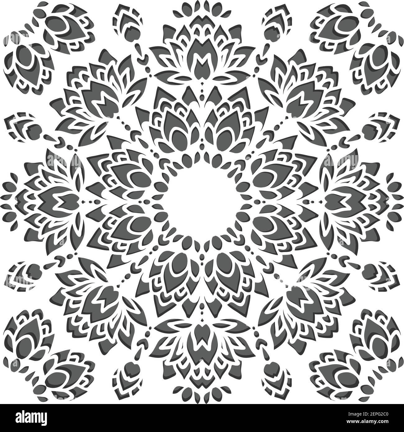 Motif vectoriel sans couture avec fleurs coupées sur fond blanc. Papier peint en dentelle fleurie romantique. Illustration de Vecteur