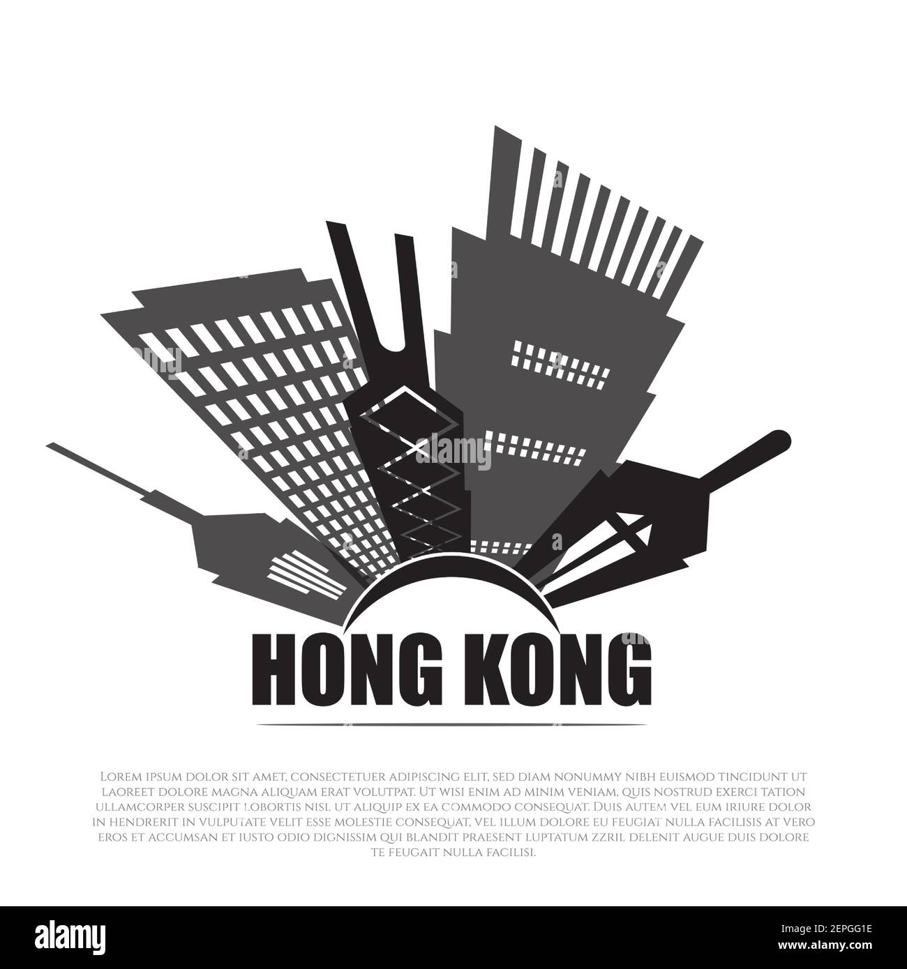 Vue sur la ville de hongkong avec style papier pour les applications ou site web Illustration de Vecteur
