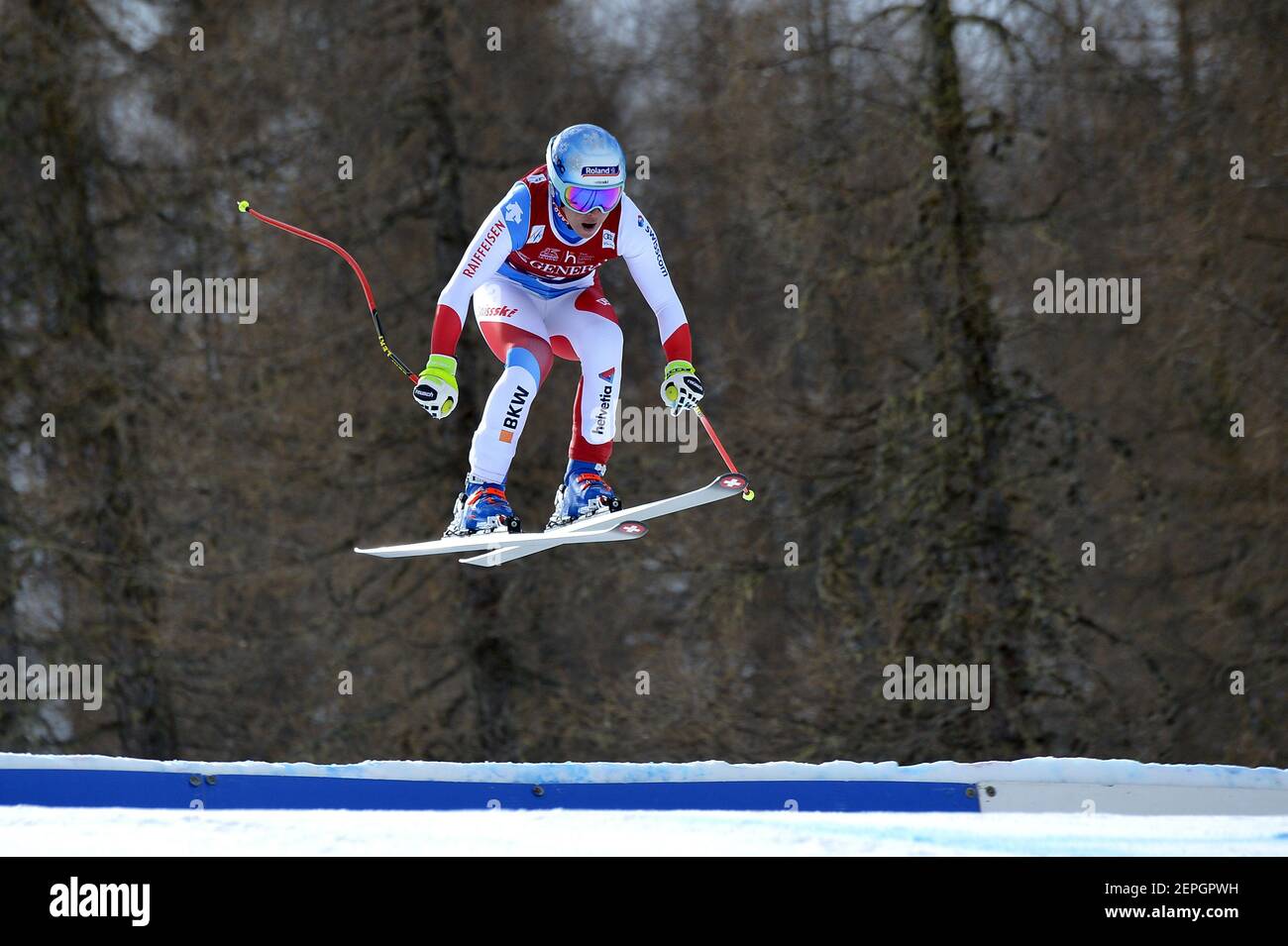 La Volata, Val di Fassa, Italie, 27 févr. 2021, Jasmine Flury pendant 2021 AUDI FIS coupe du monde de ski Val di Fassa - Downhill femmes, course de ski alpin - photo Giorgio Panacci / LM crédit: LiveMedia/Alamy Live News Banque D'Images