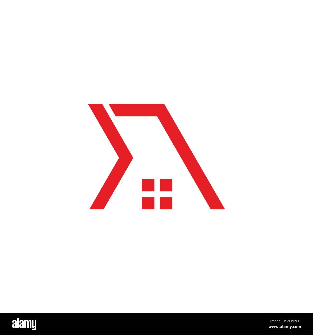 flèche d'accueil simple géométrique fenêtre symbole de toit logo vecteur Illustration de Vecteur