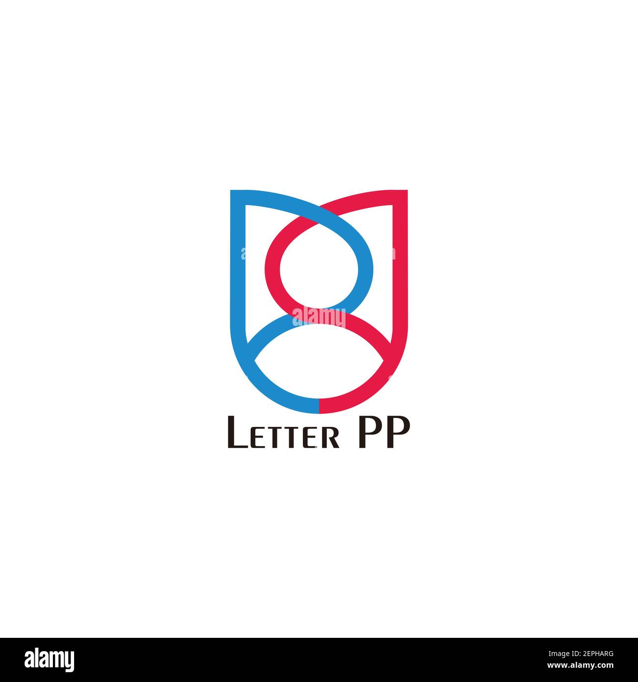 lettre pp liée fleur colorée plate design symbole vecteur Illustration de Vecteur