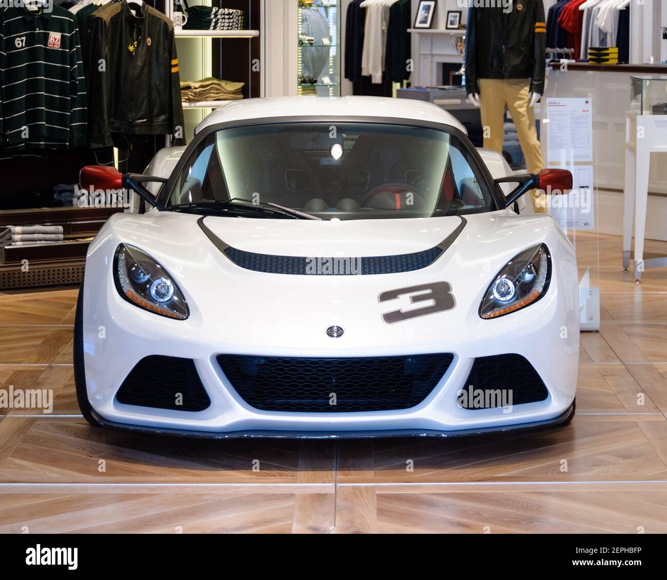 Lotus Exige S au Lotus Originals Store de Londres, Royaume-Uni Banque D'Images