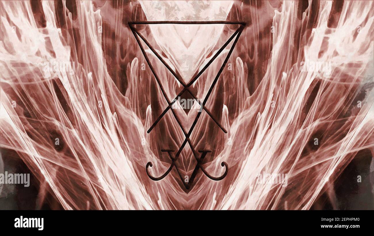 Symbole magique sur fond de fumée abstraite. Travail artistique Banque D'Images