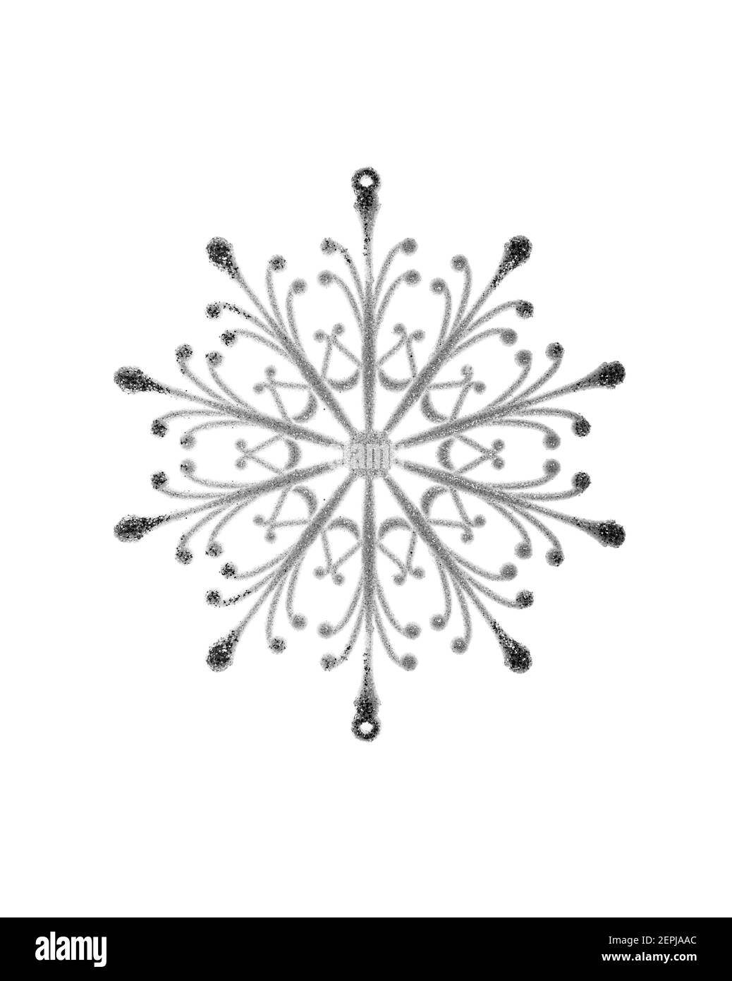 Flocon de neige jouet isolé sur fond blanc. Banque D'Images