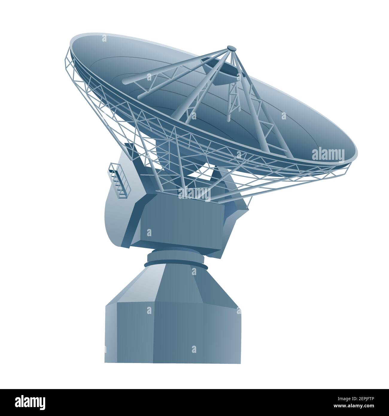 Illustration du radiotélescope, radar en observatoire astronomique Illustration de Vecteur