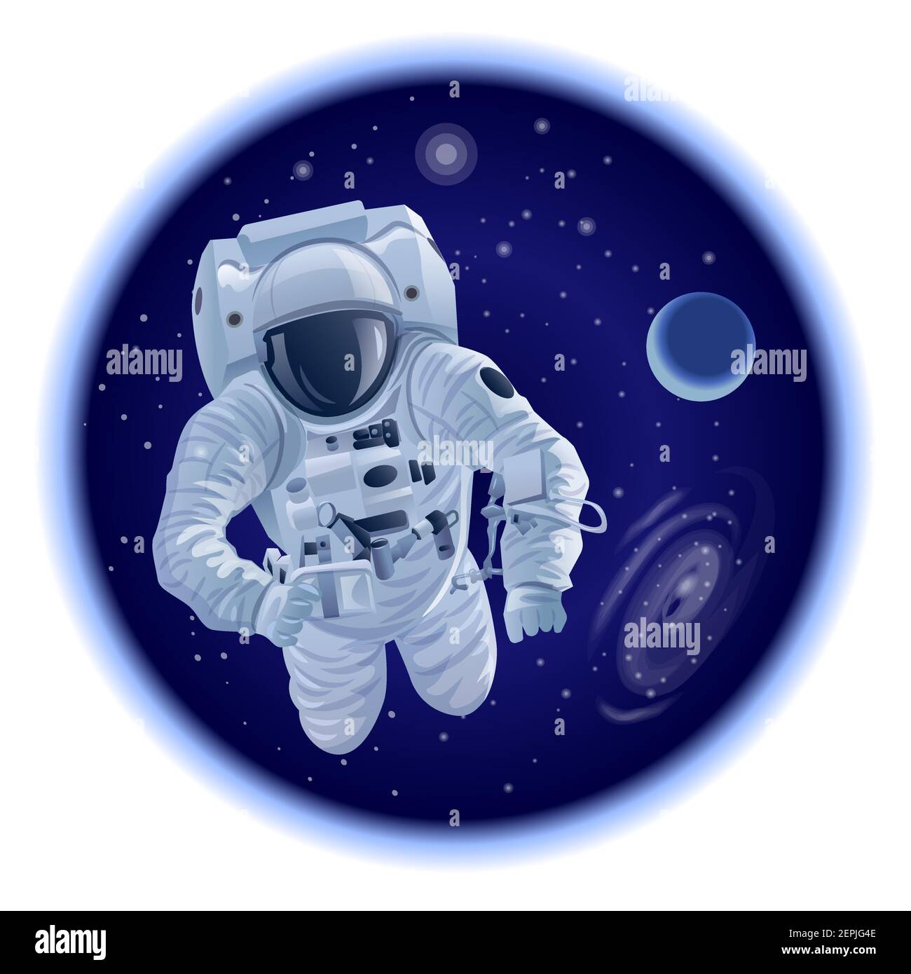 illustration de l'astronaute flottant dans l'espace Illustration de Vecteur