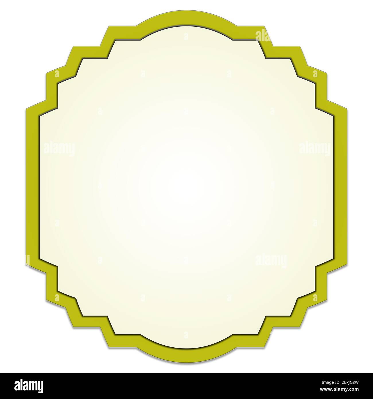 Vintage cadre jaune sur fond blanc Banque D'Images