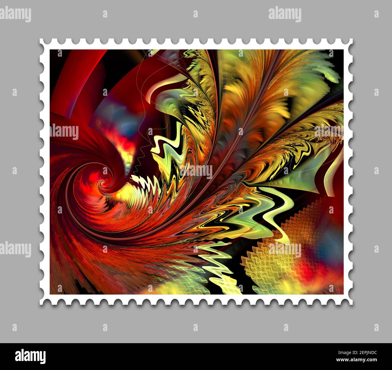 Modèle avec timbre générée par ordinateur pour une utilisation créative de l'art fractal dans art, design et entertainment Banque D'Images