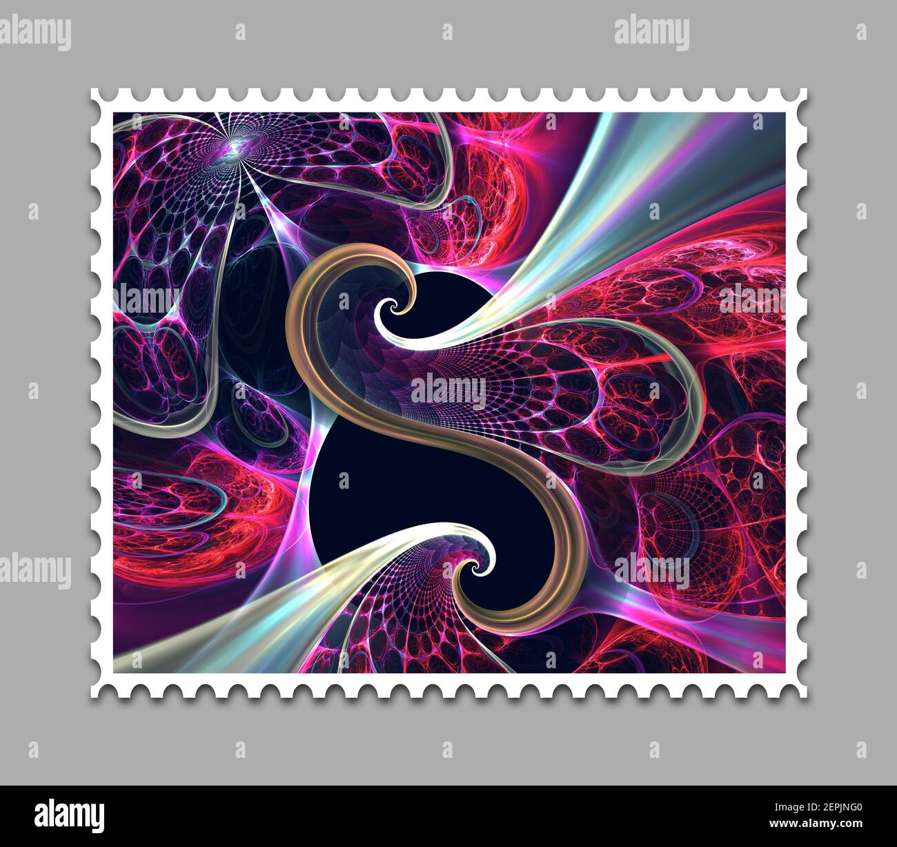 Modèle avec timbre générée par ordinateur pour une utilisation créative de l'art fractal dans art, design et entertainment Banque D'Images