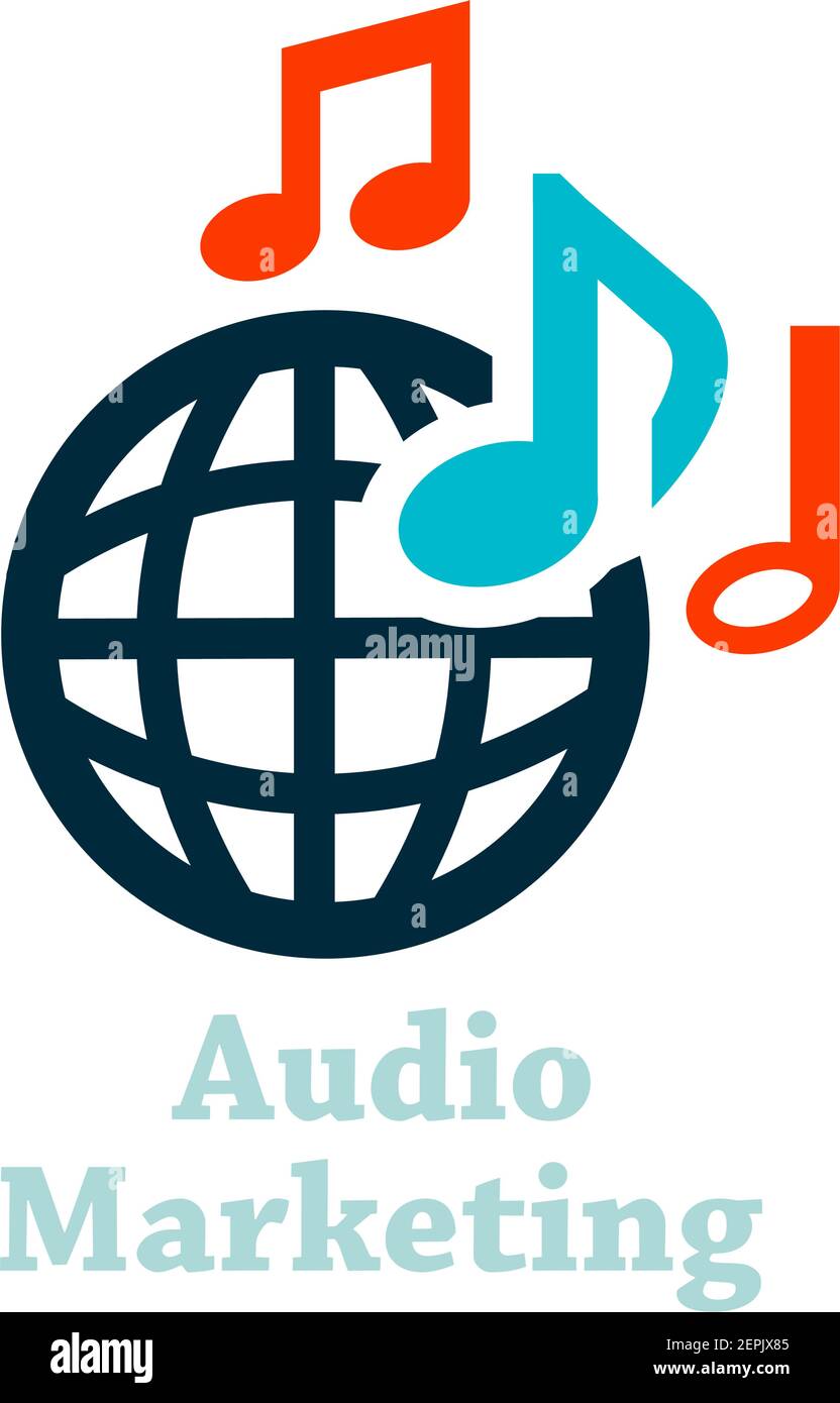 Icône de marketing audio en blanc pour le Web et le mobile. Illustration de Vecteur