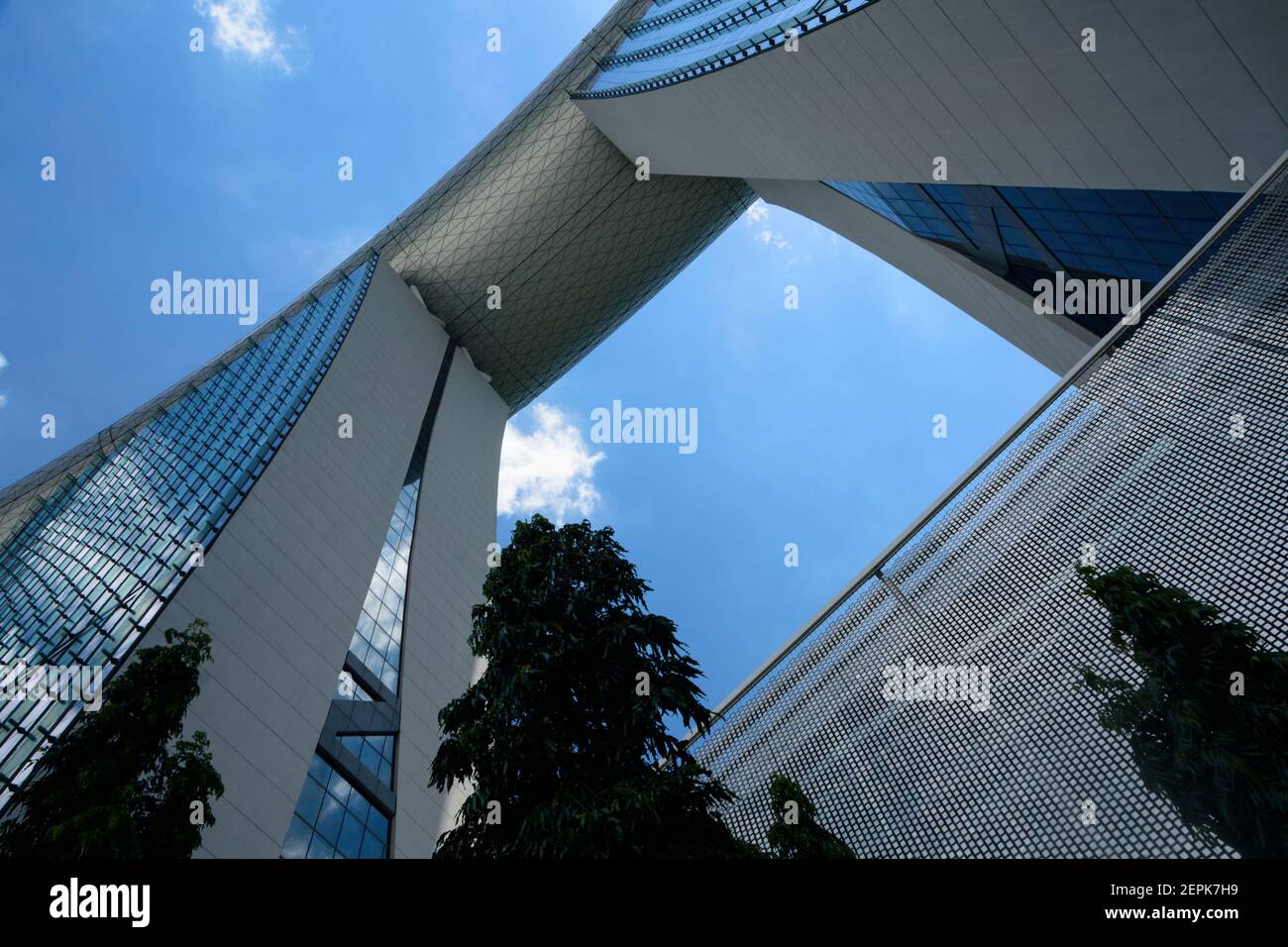 Frogview de l'hôtel Marina Bay Sands. Singapour. Banque D'Images