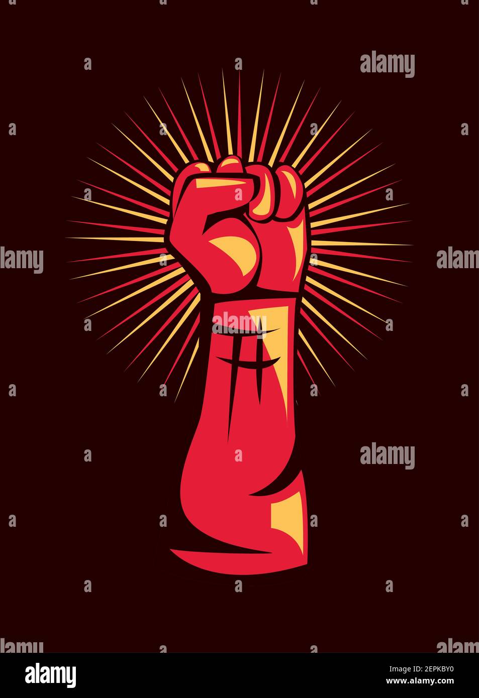 Révolution Red Fist up design, manifestation manifestation de protestation et thème politique illustration vectorielle Illustration de Vecteur