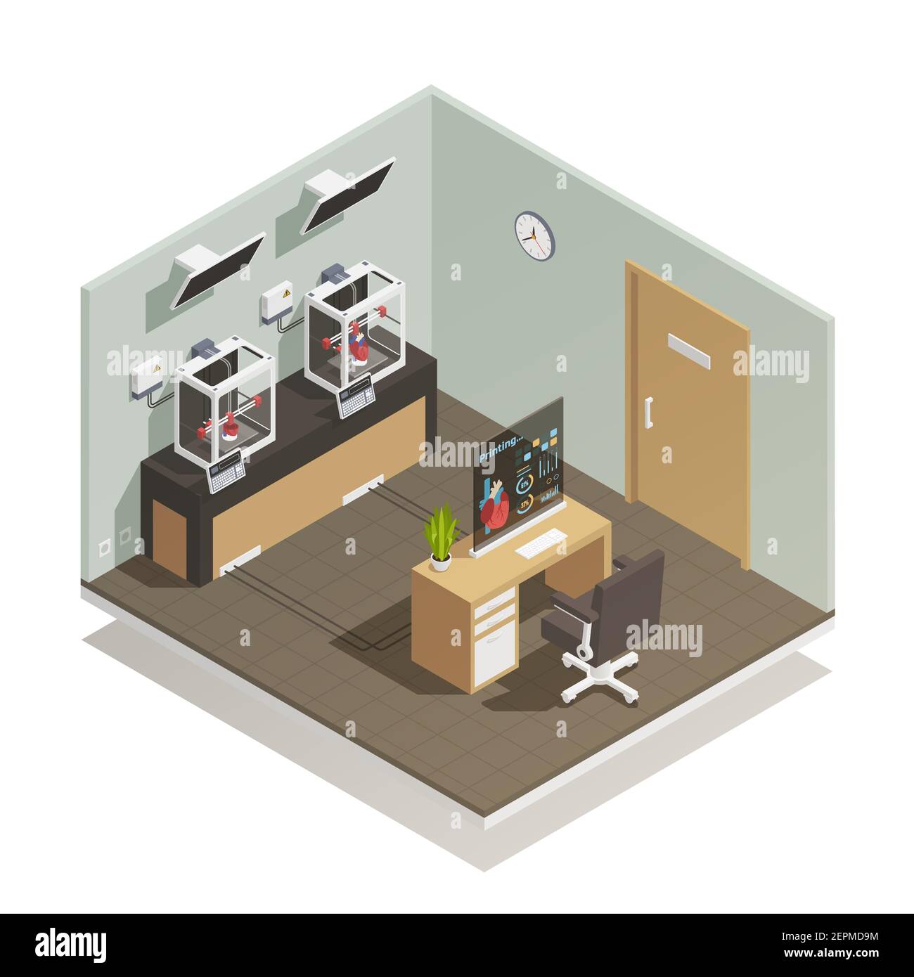 Installations médicales scientifiques contrôlées par ordinateur pour la conservation des tissus des organes humains recherche et dons illustration du vecteur de composition isométrique Illustration de Vecteur
