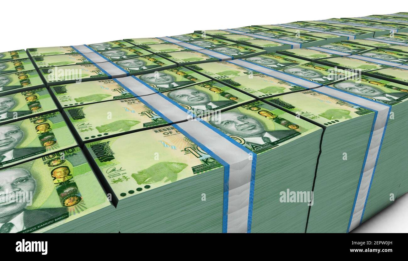 Illustration 3D du Malawi 1000 Kwacha bills stacks arrière-plan Banque D'Images