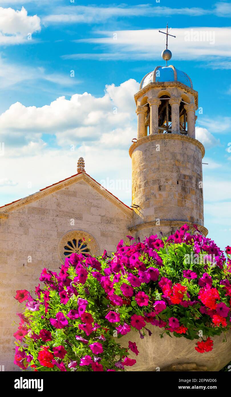Église Notre Dame des roches à Perast, Monténégro Banque D'Images