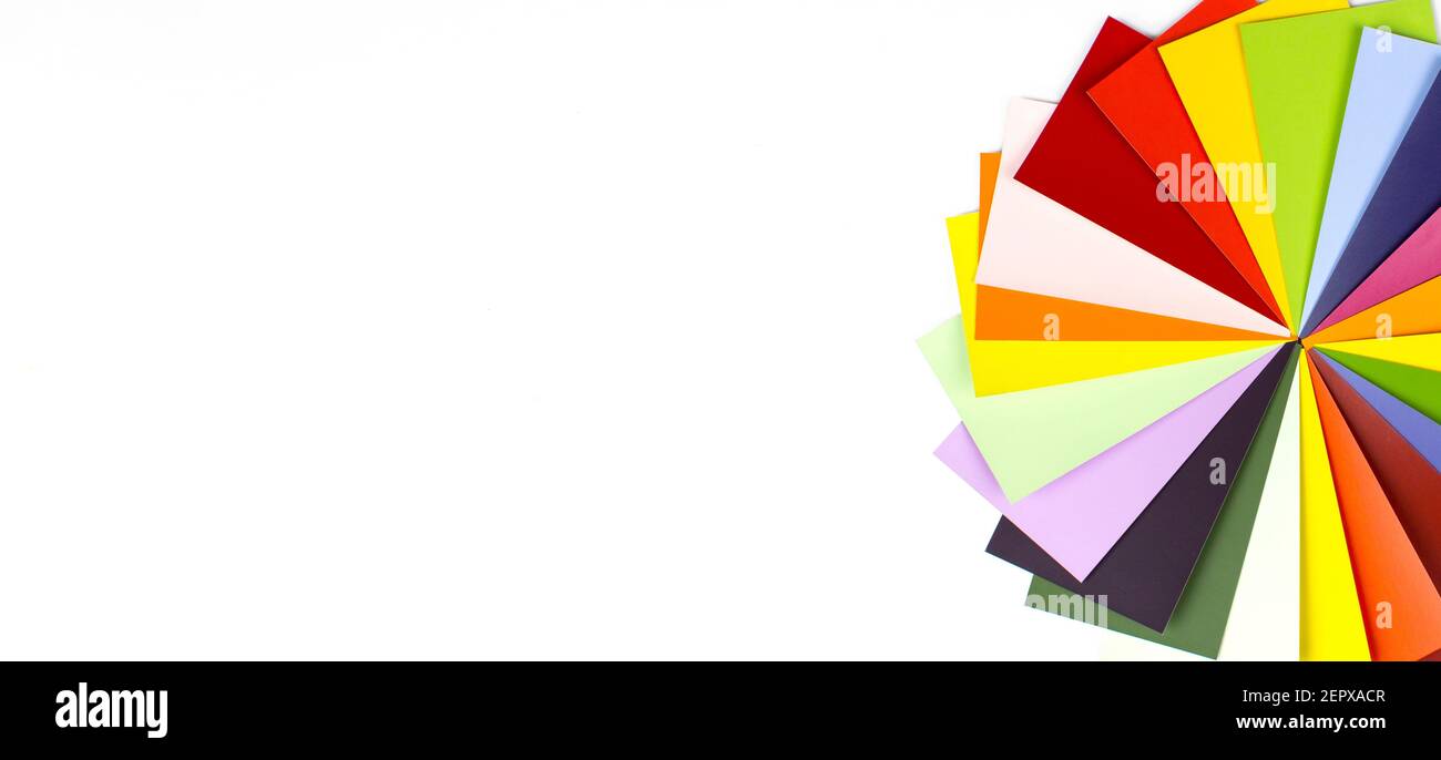 Guide de palette de couleurs. Exemple de catalogue de couleurs. Mosaïques d'échantillons de couleur. Banque D'Images