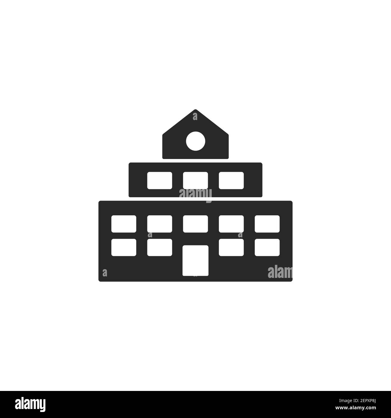 Icône immeuble de bureaux d'appartements. Silhouette de bâtiment noire. Vecteur isolé sur blanc Illustration de Vecteur