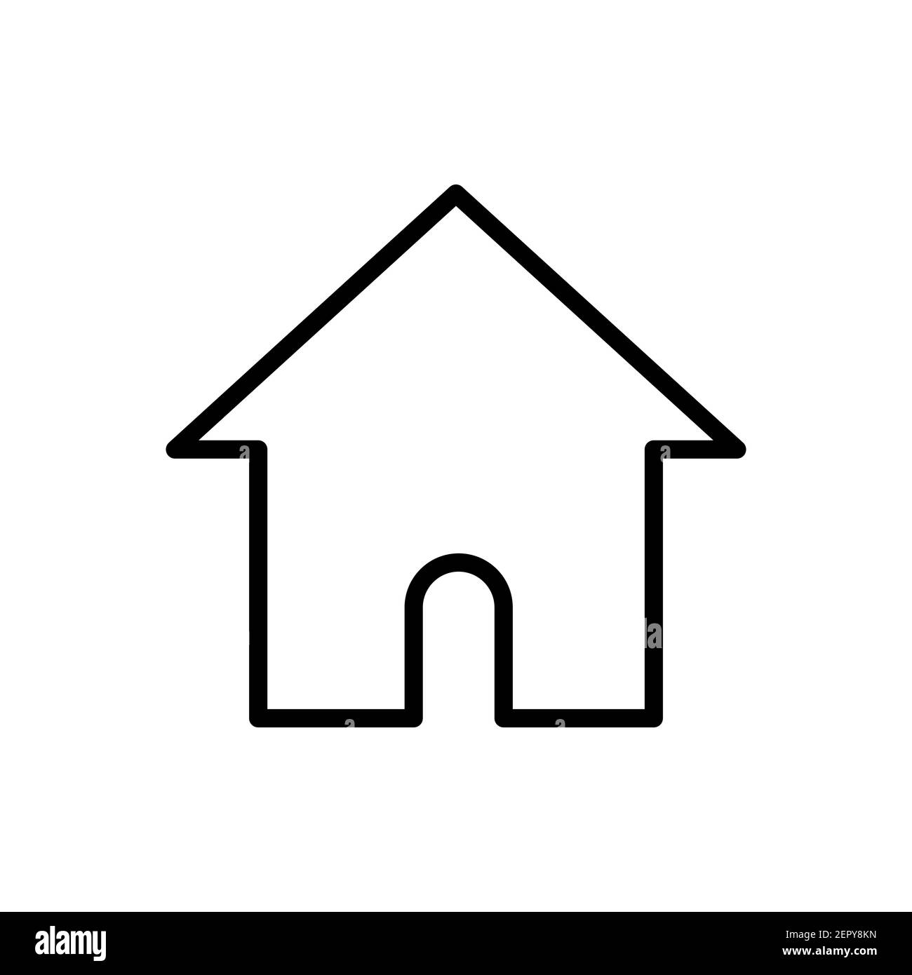 Icône de contour de maison. Symbole de bâtiment. Affiche de la ligne  d'origine. Vecteur isolé sur blanc Image Vectorielle Stock - Alamy