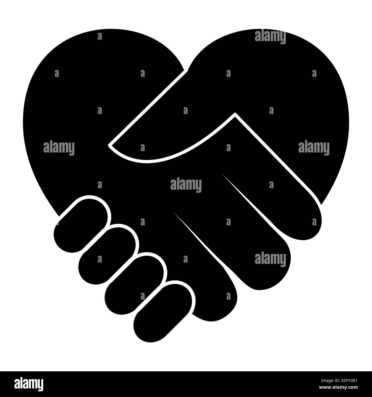Icône de liaison. Concept de la Journée de la charité. Silhouette noire isolée sur blanc. Illustration de Vecteur