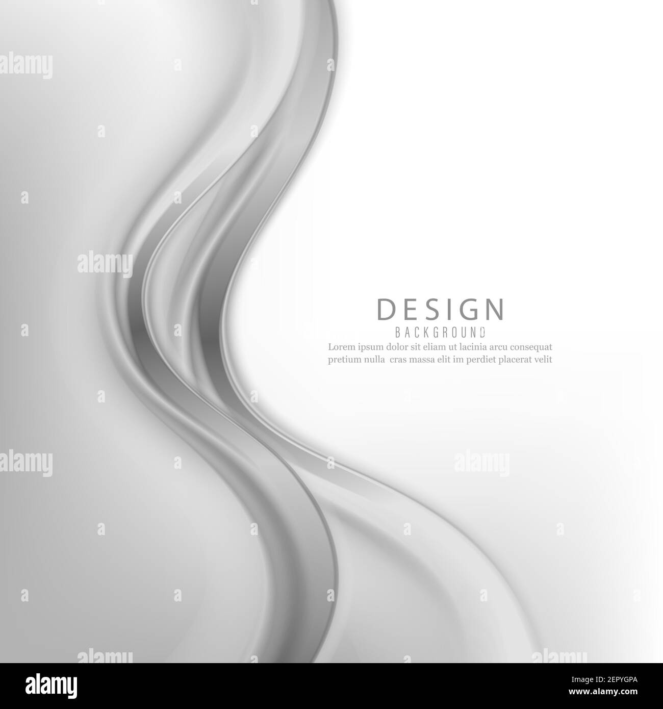 Modèle de disposition de cadre de bordure de fumée à vagues de Swoosh abstrait. Flux d'onde grise Illustration de Vecteur