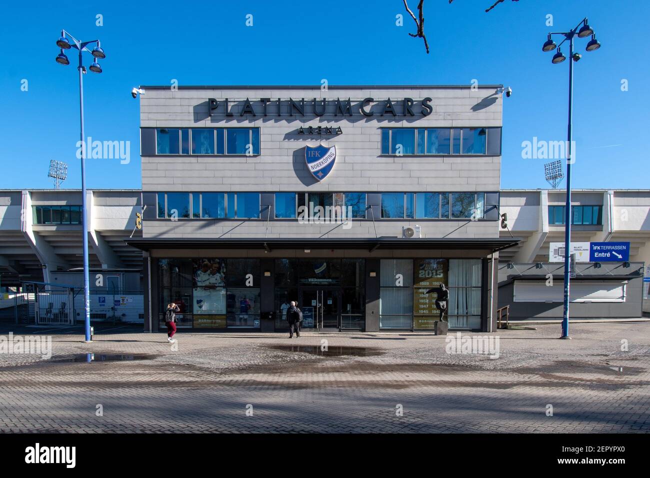 Platinumcars Arena avant le match de la coupe suédoise entre Norrkoping et Linkoping dans le stade de Platinumcars à Norrkoping, en Suède Banque D'Images