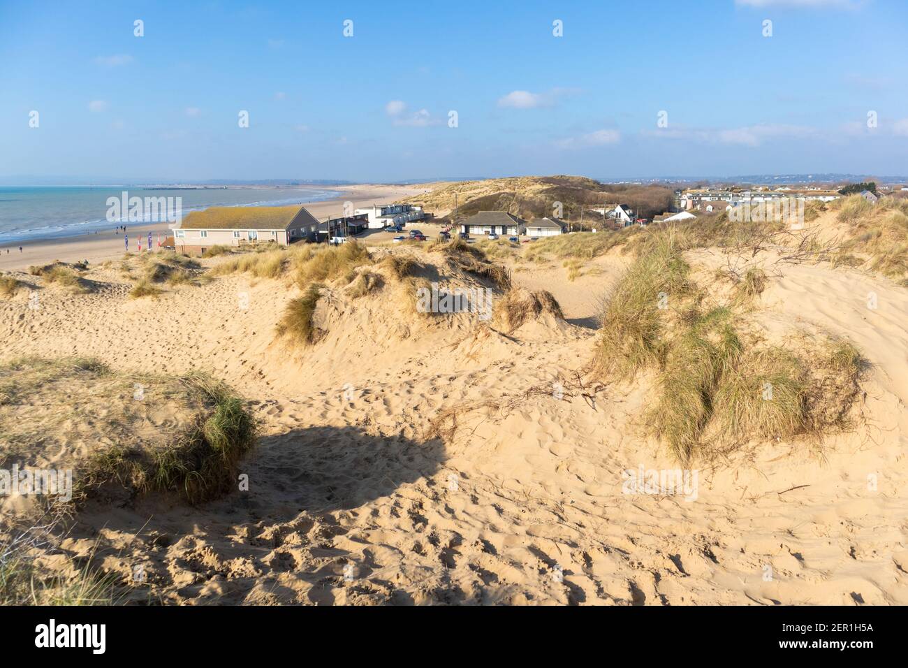 Plage et dunes de sable de Camber, est de sussex, royaume-uni Banque D'Images