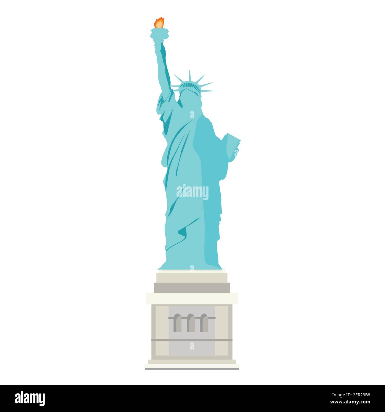 Illustration vectorielle statue de la liberté à New York, isolée sur fond blanc. New York. Symbole américain. Illustration de Vecteur