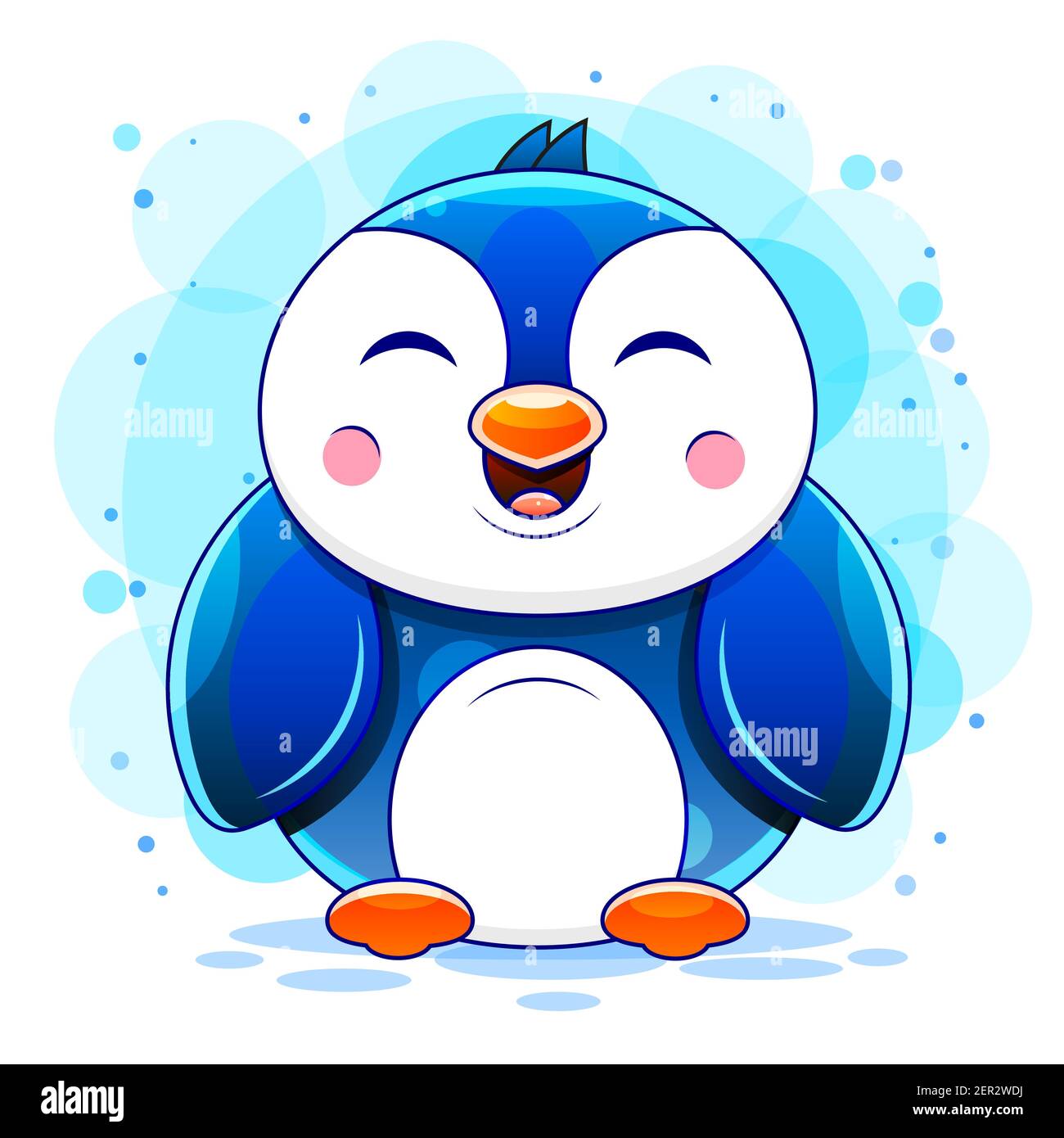 Dessin animé représentant un pingouin mignon sur fond blanc. Pour le design, la décoration, Illustration de Vecteur