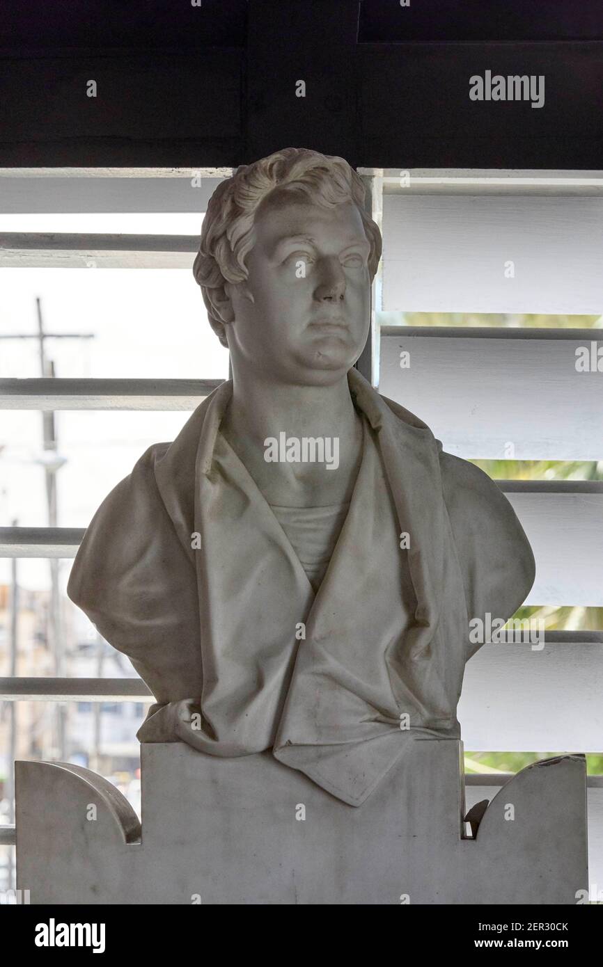 Buste de Sir James Carmichael Smyth dans l'anglican de Saint George Cathédrale de Georgetown Guyane Amérique du Sud Banque D'Images
