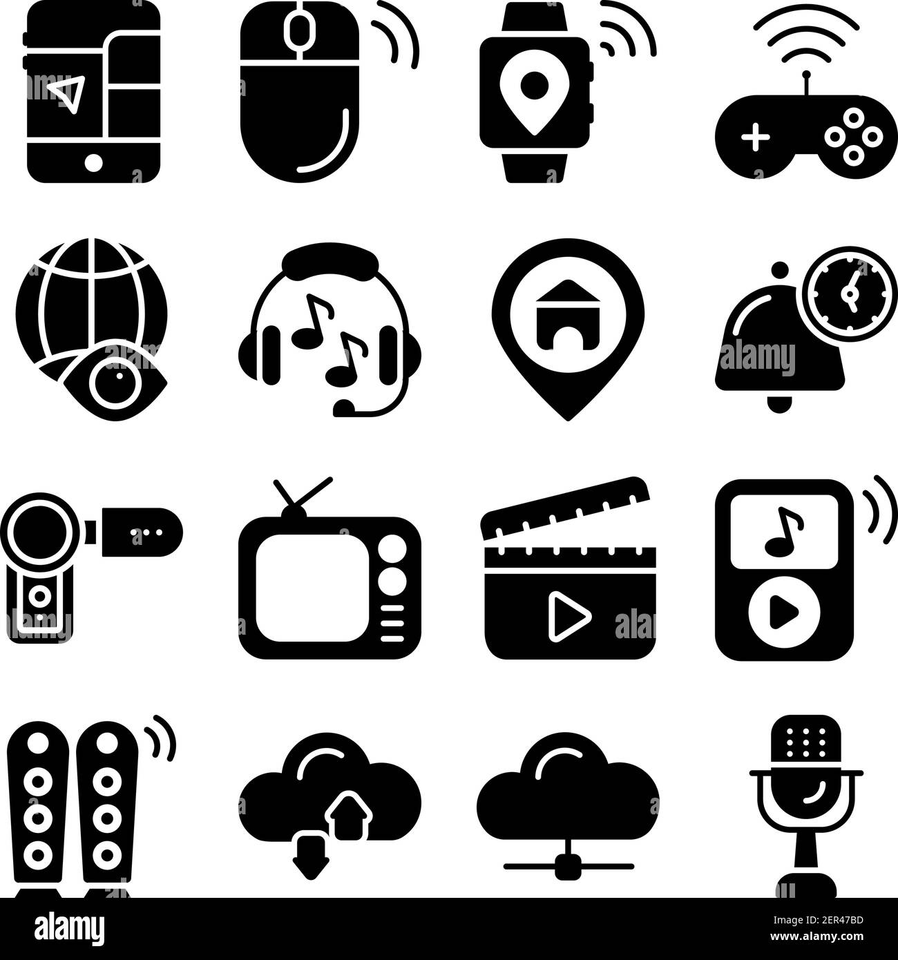Pack d'icônes solides Smart Devices Illustration de Vecteur