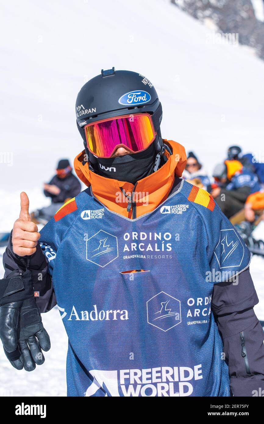 Ordino Arcalis, Andorre: 2021 février 24: Aymar Navarro en action au  Freeride World Tour 2021 étape 2 à Ordino Alcalis en Andorre en hiver o  Photo Stock - Alamy