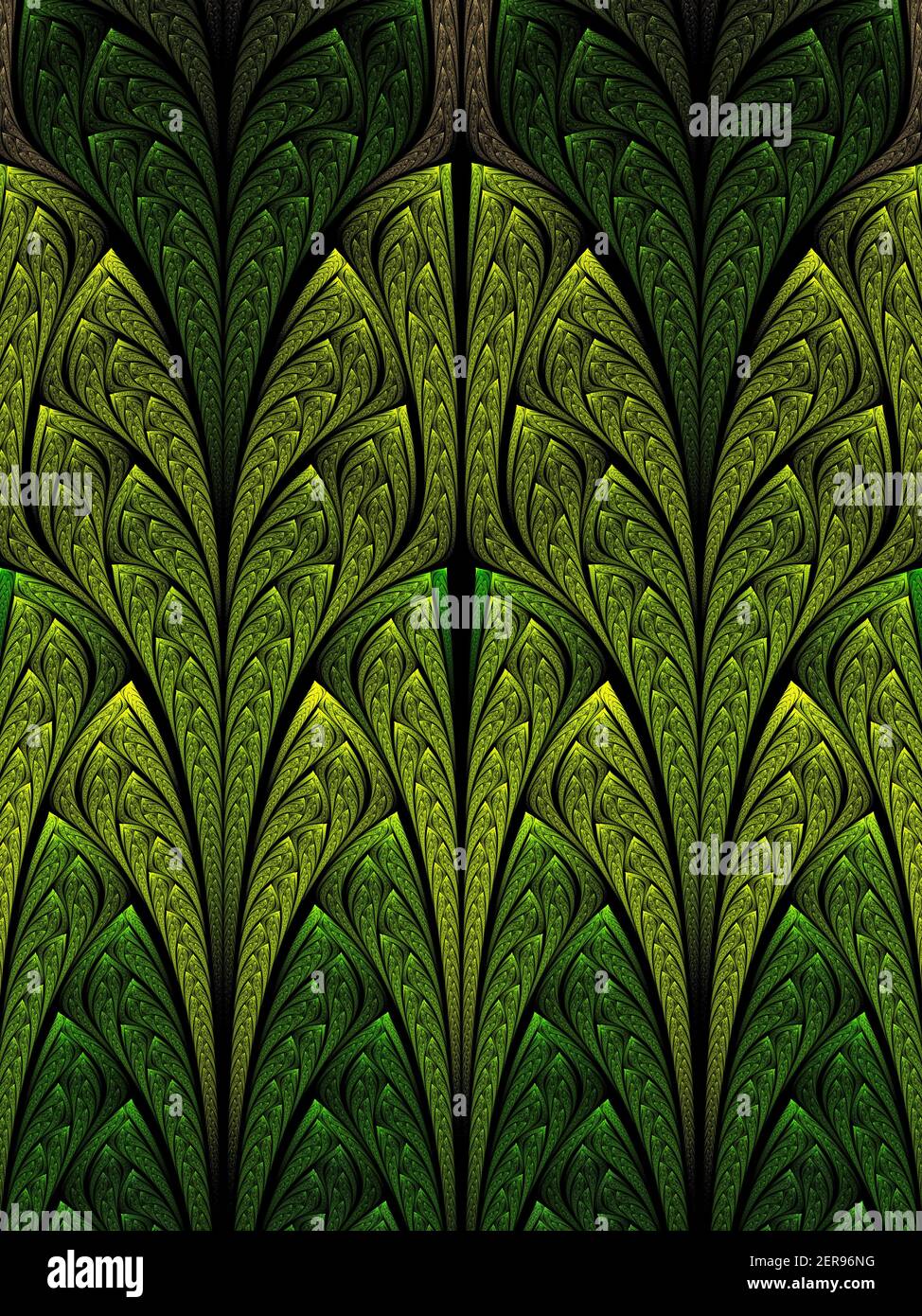 Motif feuilles abstrait Fractal de flamme Banque D'Images