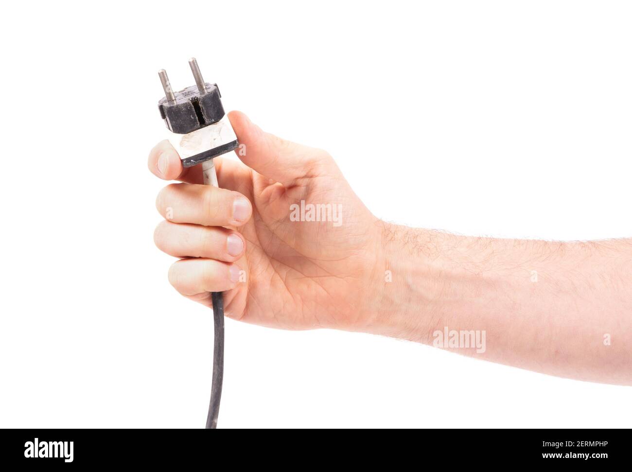 Ancienne rallonge vintage isolée sur fond blanc Banque D'Images