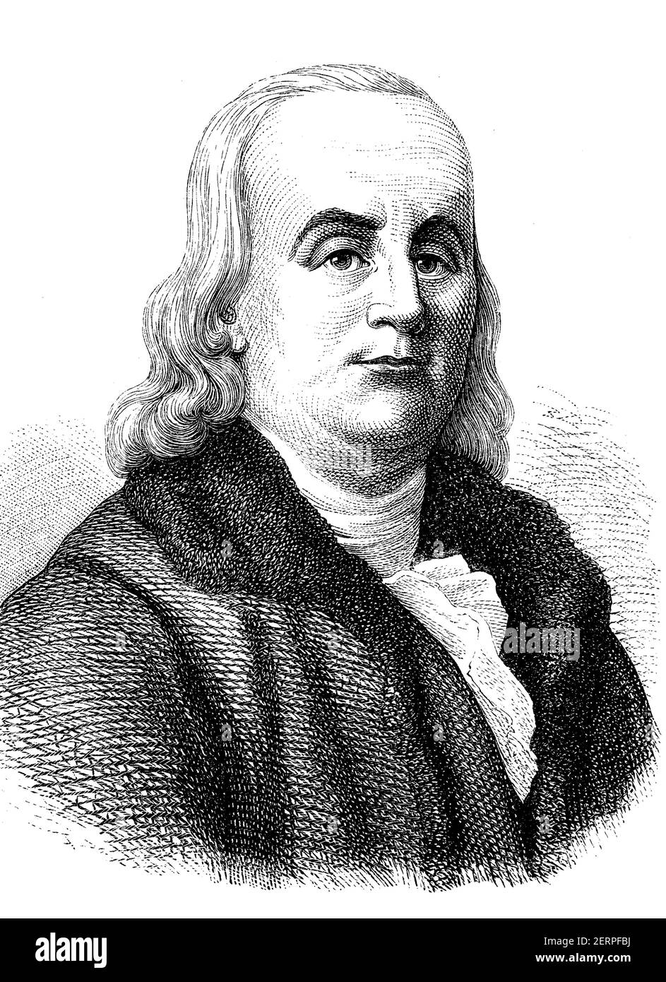 Benjamin Franklin, 17 janvier 1706 - 17 avril 1790, était un imprimeur, éditeur, écrivain, naturaliste, inventeur américain, Et homme d'État / Benjamin FRA Banque D'Images