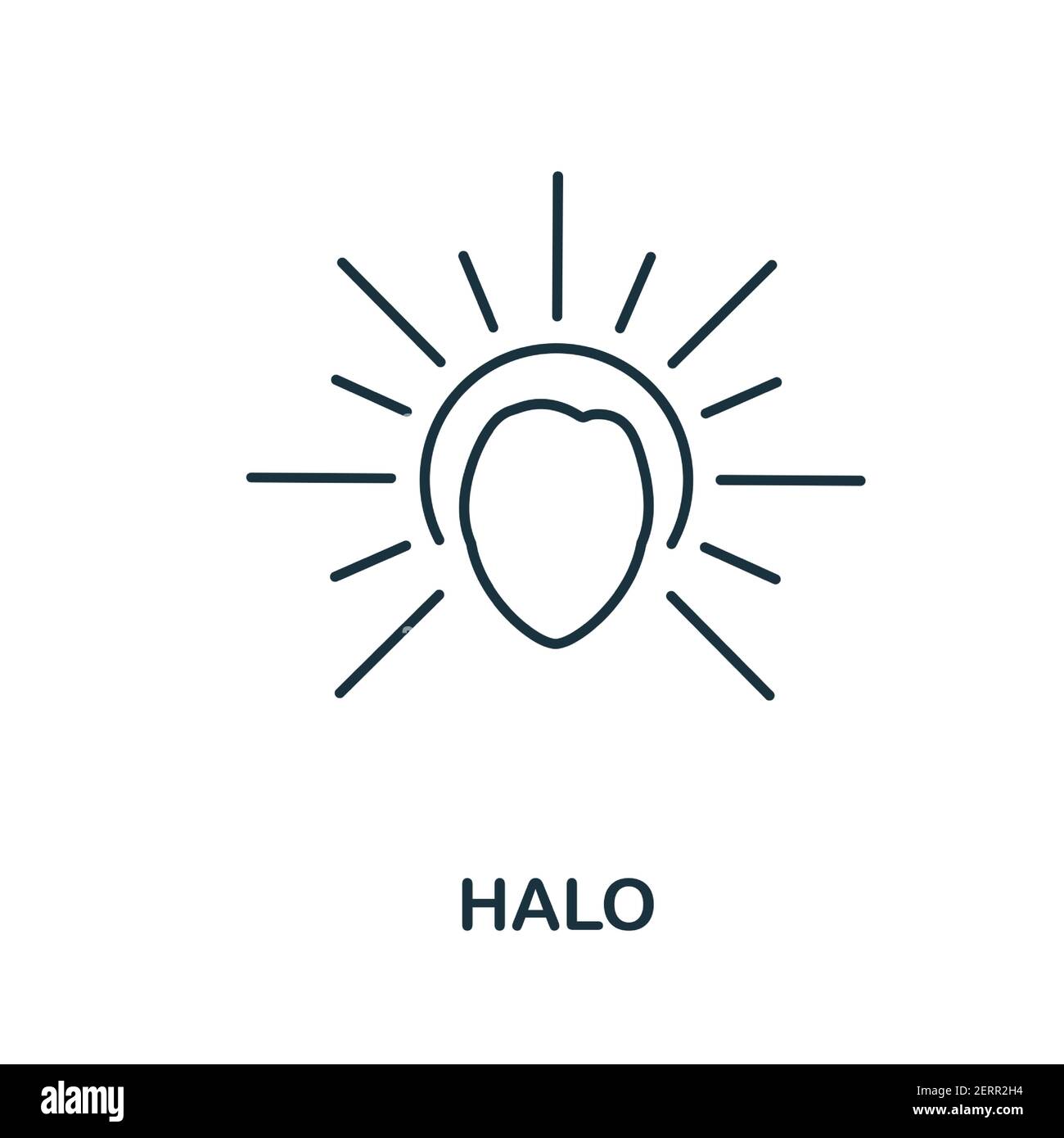 Icône de halo. Élément simple de la collection de religion. Icône Creative Halo pour la conception Web, les modèles, les infographies et plus encore Illustration de Vecteur