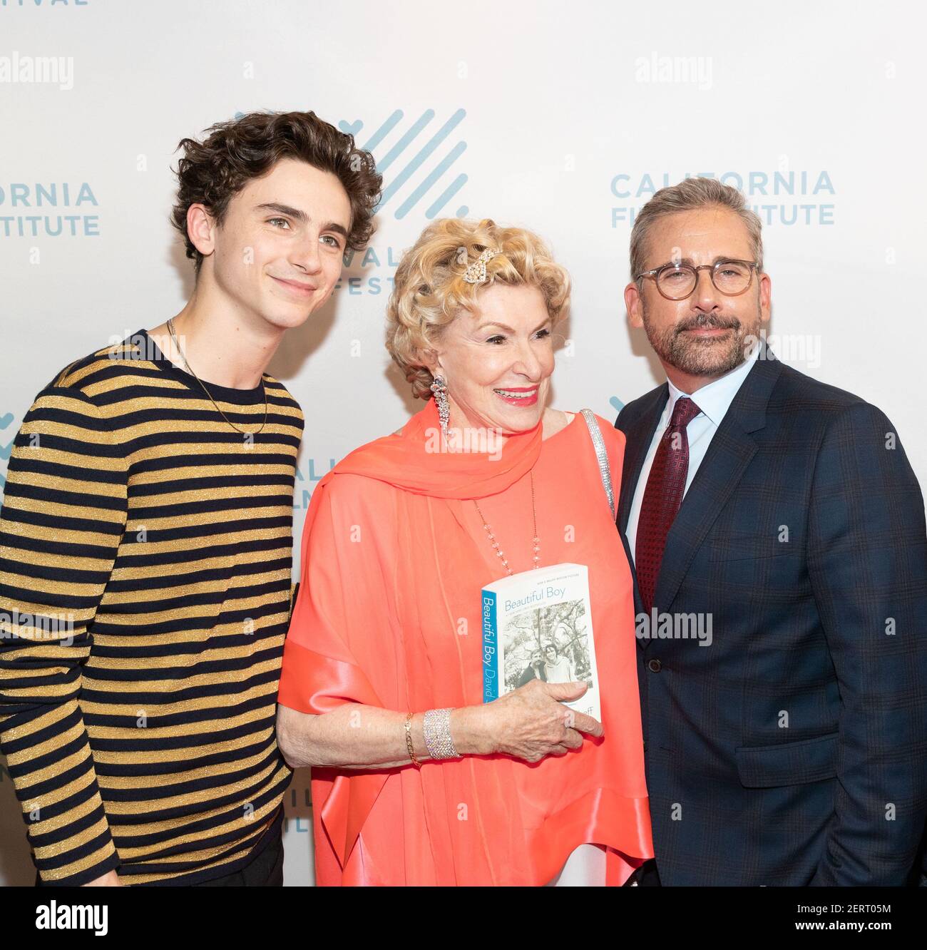 Timothée Chalamet, Jennifer Coslett MacCready et Steve Cerrell assistent à l'arrivée du tapis rouge MVFF41 pour UN BEAU GARÇON le 6 octobre 2018 au centre cinématographique Smith Rafael de San Rafael, en Californie. (Photo de Drew Altizer/Sipa USA) Banque D'Images