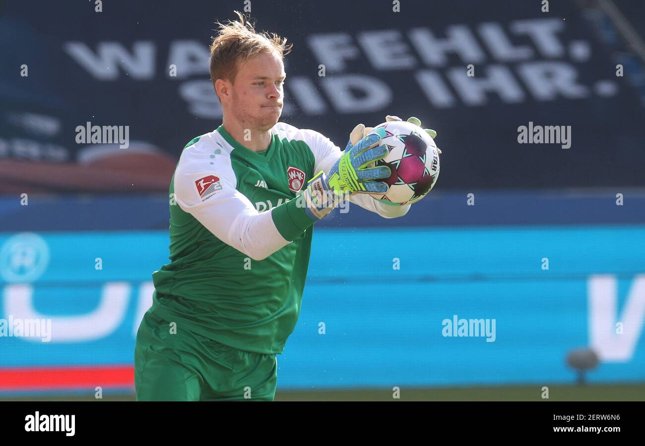 Bochum, Allemagne. 27 février 2021. Firo: 27.02.2021 Fuvuball: Soccer: 2e saison Bundesliga 2020/21 VfL Bochum - Wvºrzburg, Wvºrzburger Kickers, Wuerzburg 3: 0 Hendrik Bonmann, goalwart | usage dans le monde crédit: dpa/Alay Live News Banque D'Images