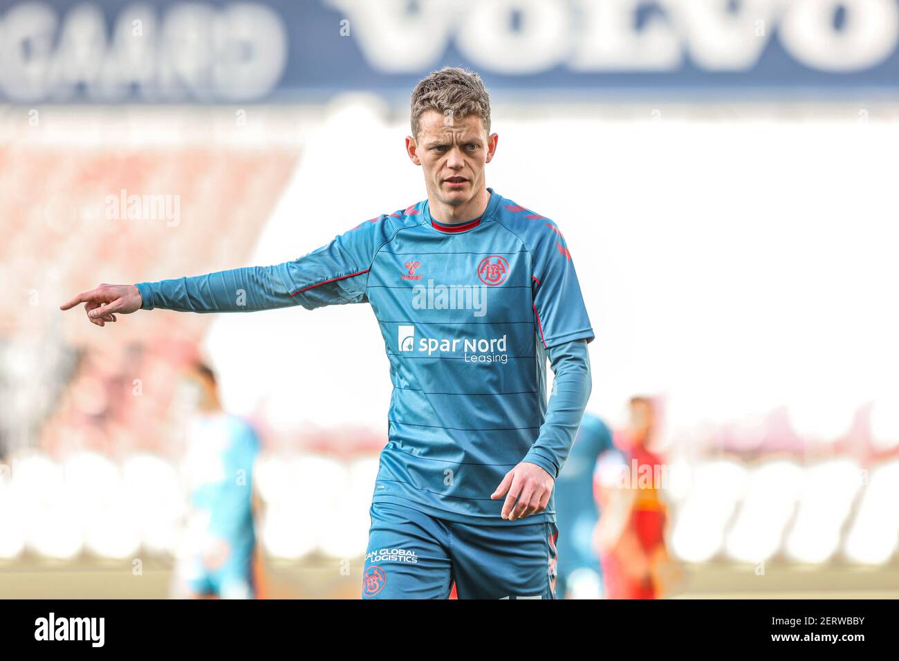 Farum, Danemark. 28 février 2021. Kasper Kusk (17) d'AAB Fodbold vu dans le match 3F Superliga entre le FC Nordsjaelland et AAB Fodbold en droit de Dream Park à Farum, Danemark. (Crédit photo : Gonzales photo/Alamy Live News Banque D'Images