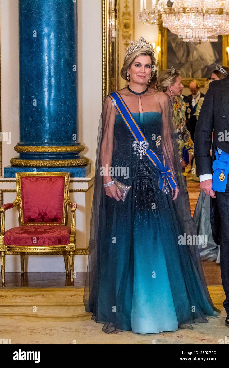 La reine Maxima des pays-Bas lors du banquet d'État au Palais de  Buckingham, le premier de la visite d'État de 2 jours de la paire royale  néerlandaise au Royaume-Uni. La reine Maxima