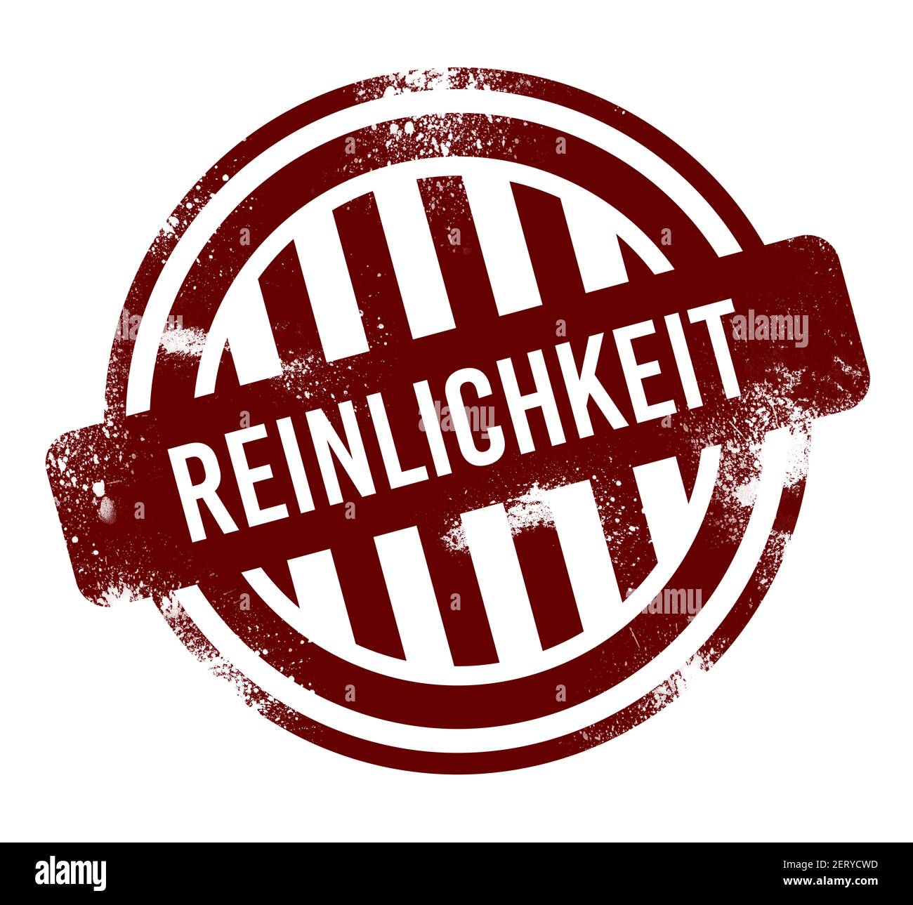 reinlickkeit - bouton rond rouge de grunge, timbre Banque D'Images