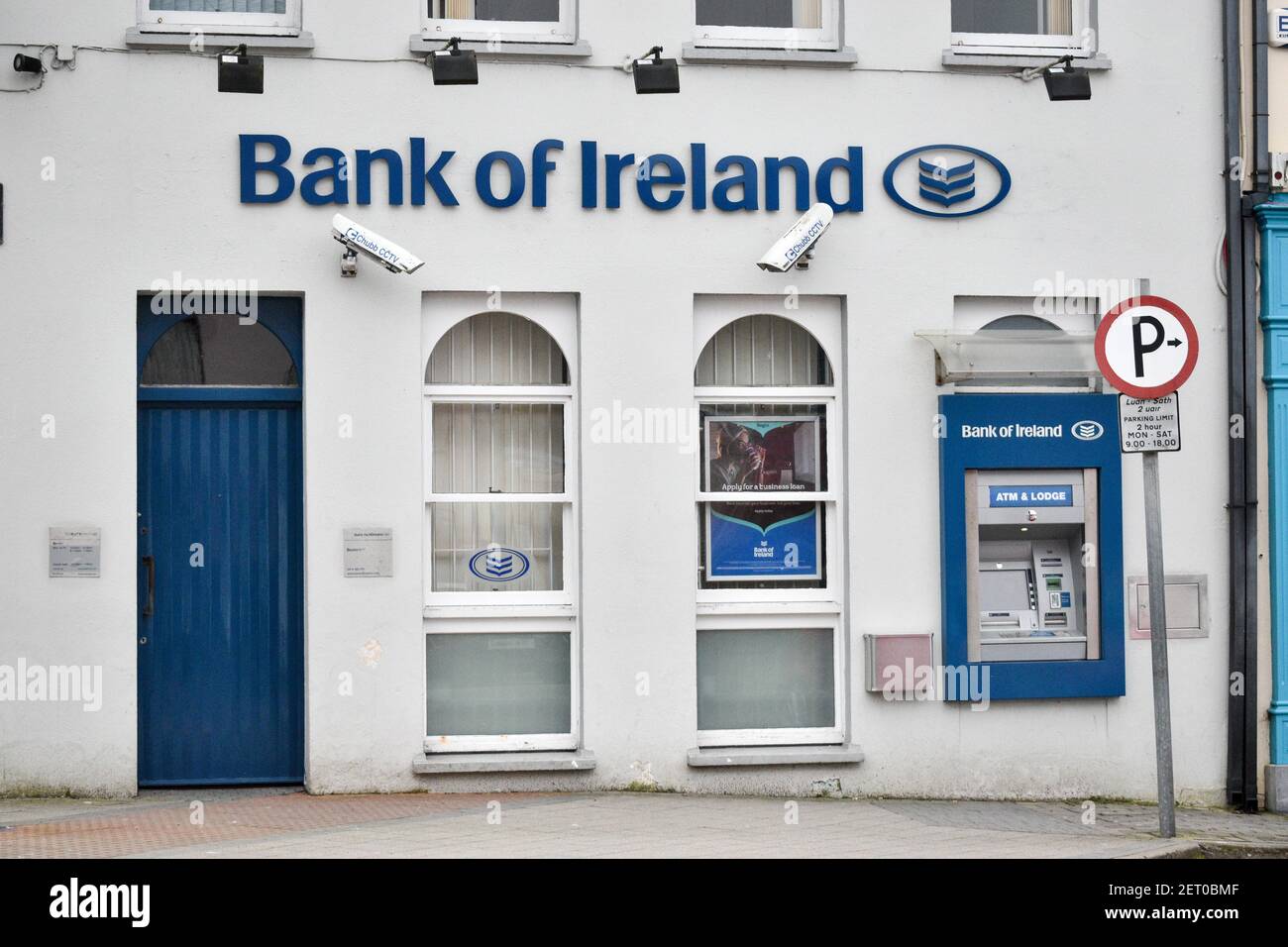 Bantry, West Cork, Irlande. 1er mars 2021. Bank of Ireland a confirmé qu'elle fermait 103 succursales sur l'île d'Irlande. La succursale de Bantry est l'une des nombreuses succursales à fermer fin septembre. Crédit: Karlis Dzjamko/Alay Live News Banque D'Images