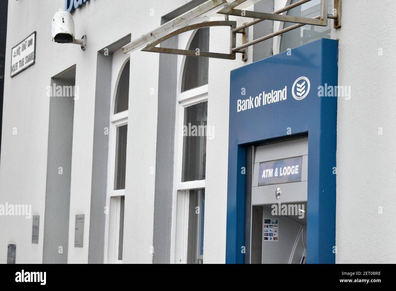 Bantry, West Cork, Irlande. 1er mars 2021. Bank of Ireland a confirmé qu'elle fermait 103 succursales sur l'île d'Irlande. La succursale de Bantry est l'une des nombreuses succursales à fermer fin septembre. Crédit: Karlis Dzjamko/Alay Live News Banque D'Images