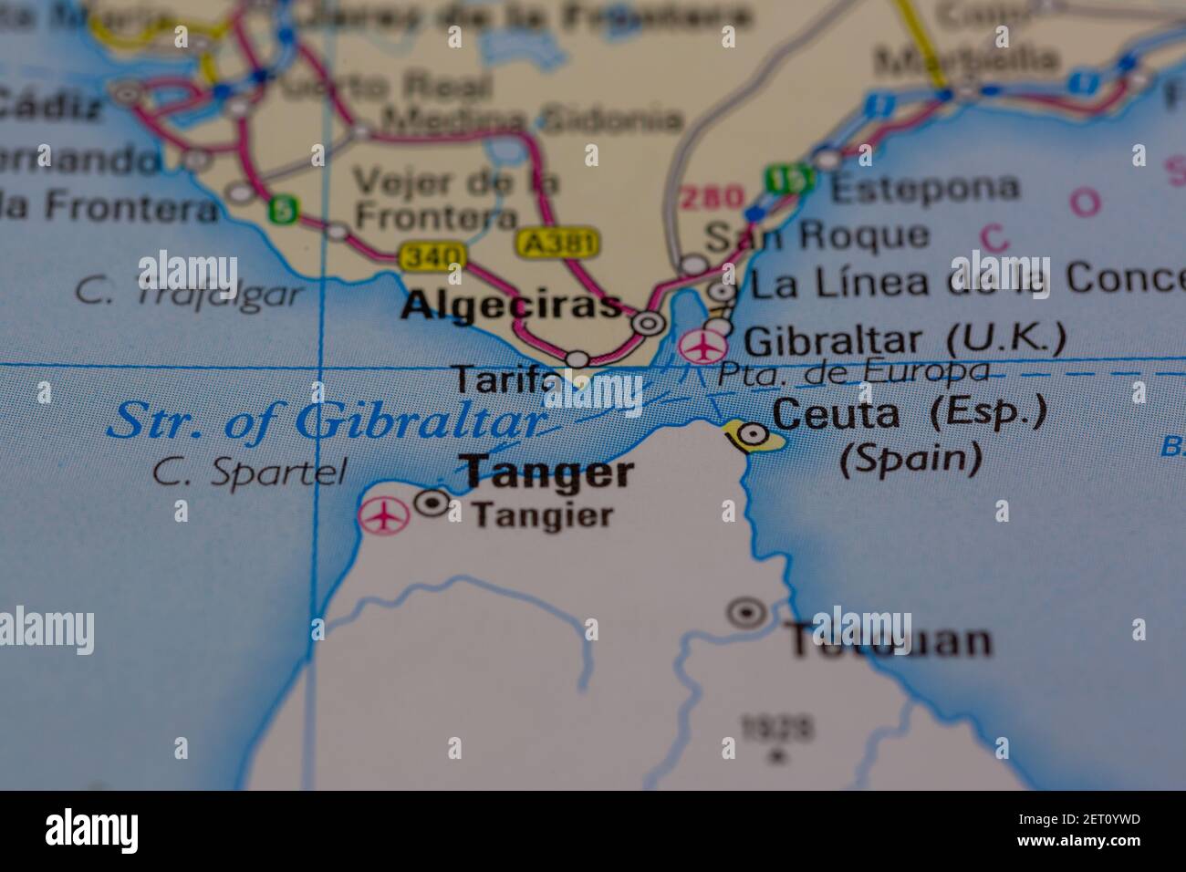 Strait Of Gibraltar Map Banque De Photographies Et D images Haute strait-of-gibraltar-map-banque-de-photographies-et-d-images-haute