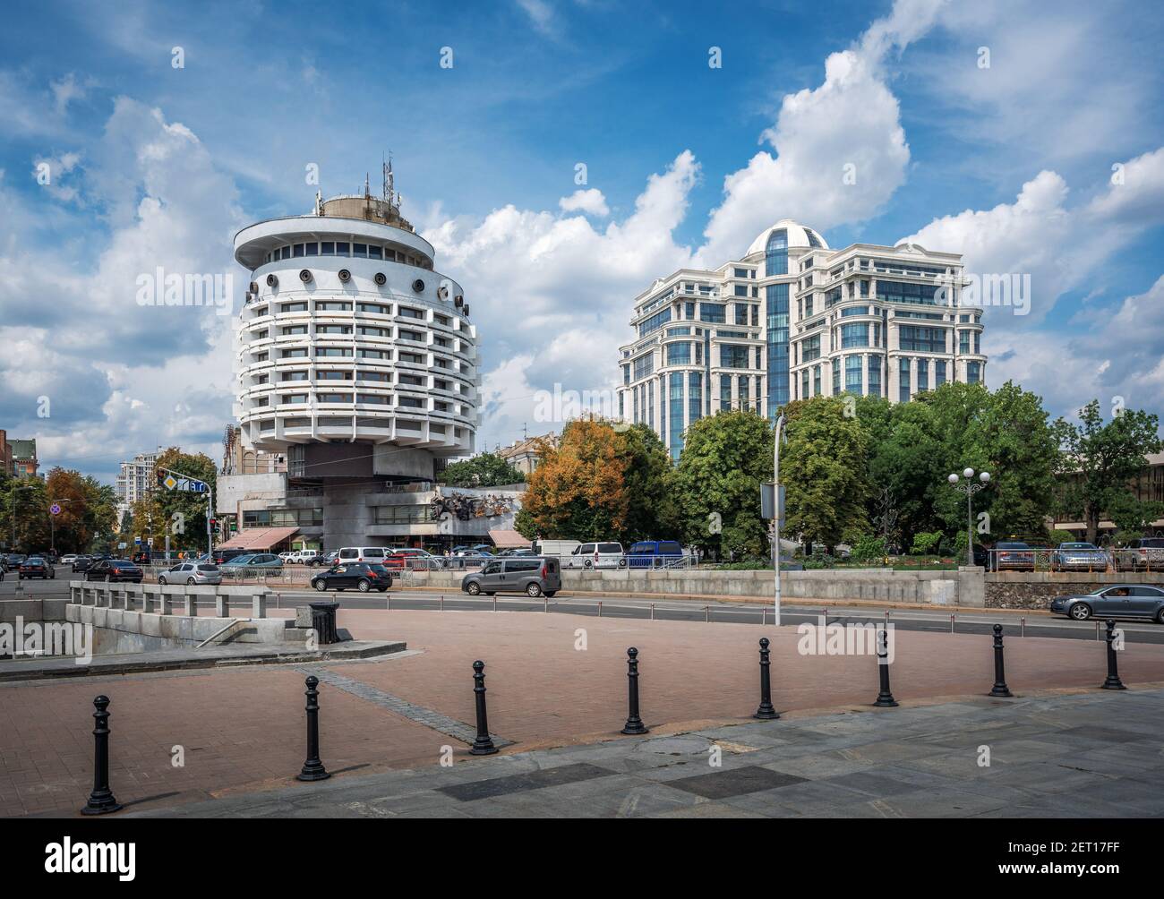 Rues et bâtiments du district de Pecherskyi - Kiev, Ukraine Banque D'Images