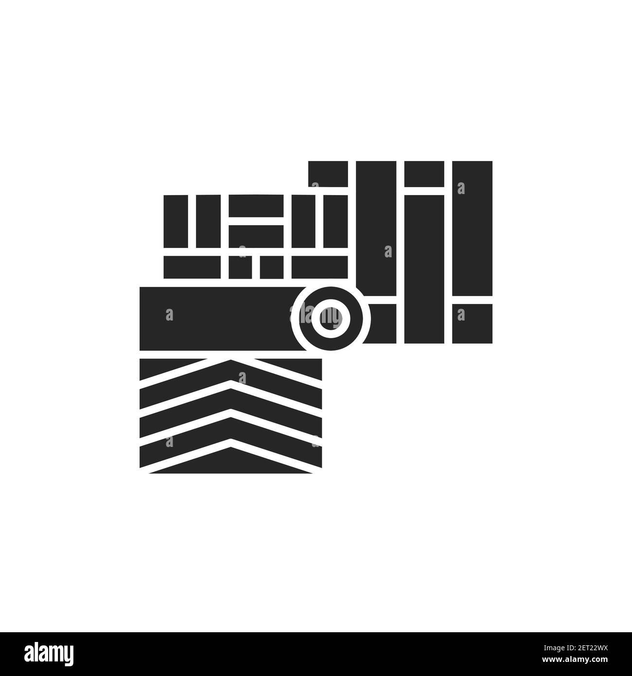 Icône de ligne de couleur de revêtements de sol. Pictogramme pour page Web, application mobile, Promo. Contour modifiable. Illustration de Vecteur