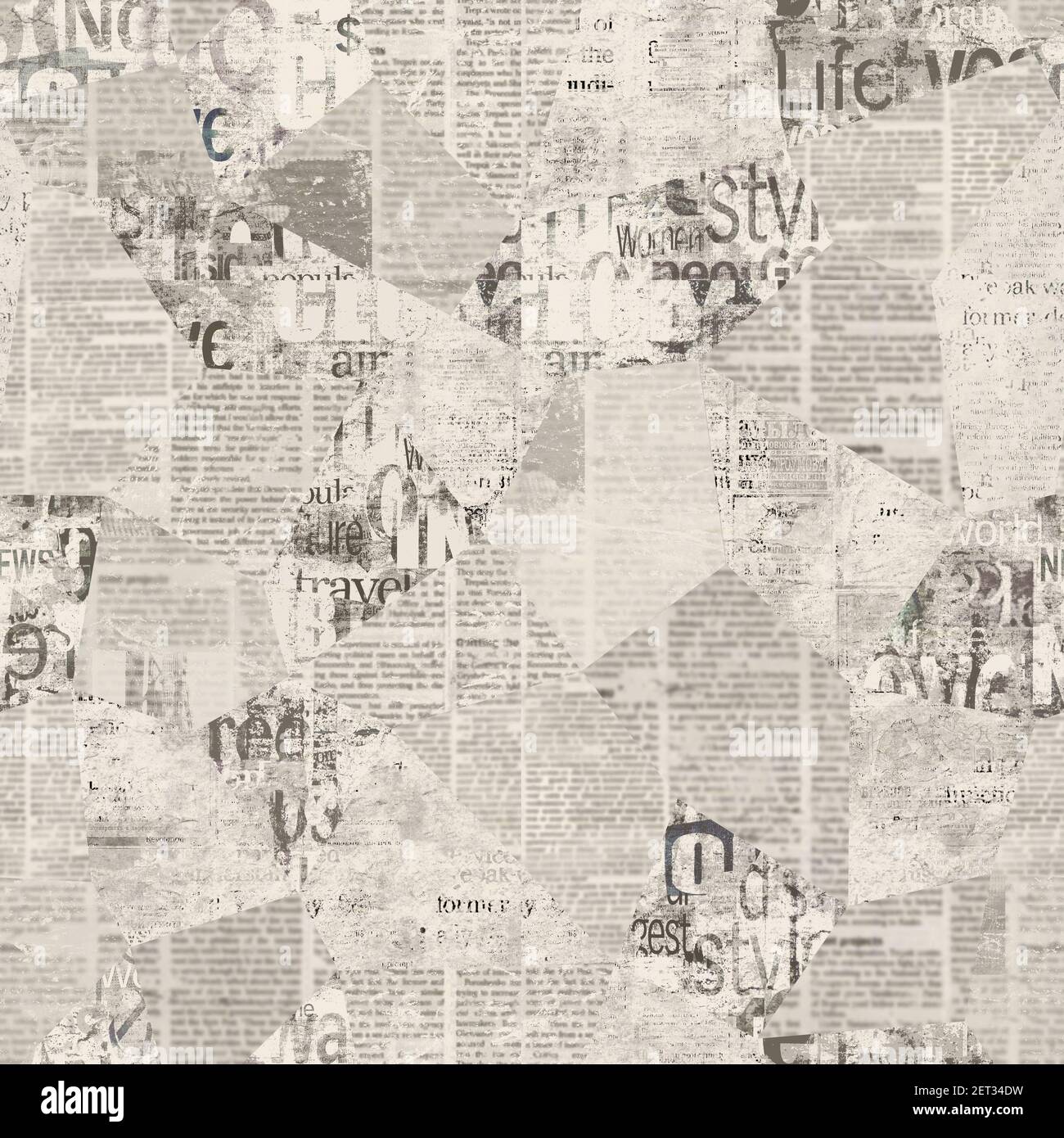 Papier journal grunge papier journal patchwork fond sans couture. Des