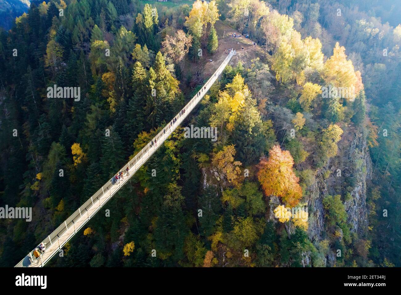 Ponte nel Cielo, Valtartano, Valtellina (IT), vue aérienne Banque D'Images