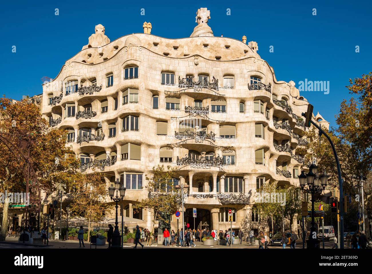 Vieux bâtiment dans le centre ville de Barcelone, Espagne Banque D'Images