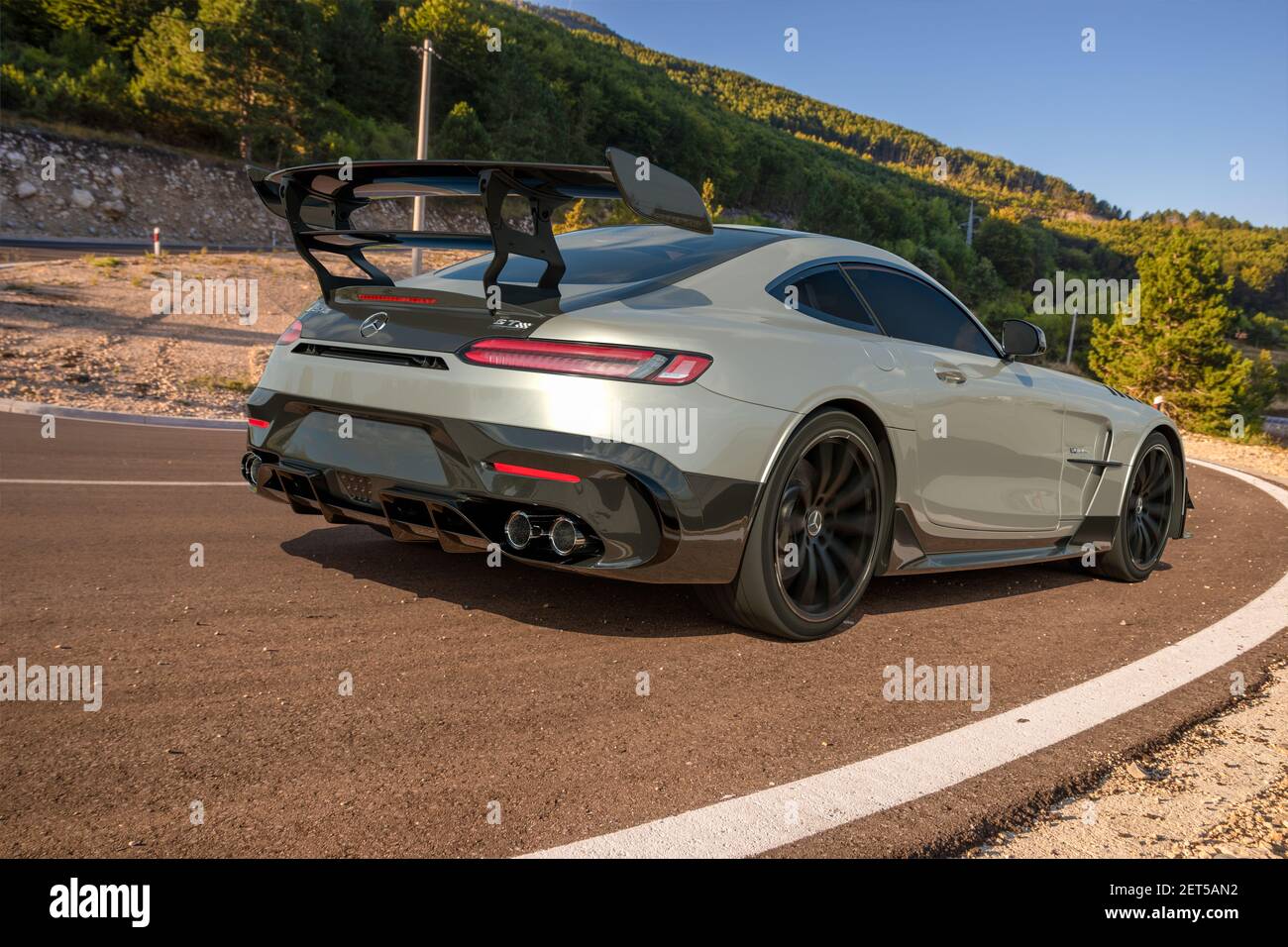 Mercedes-AMG GT série noire .auto avec un nouveau record de Nürburgring. Banque D'Images